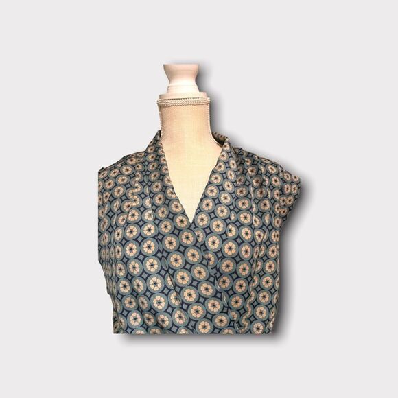 Maison Jules | Women’s Small  Sheath Dress Green and Beige  Geometric Design - Picture 2 of 10